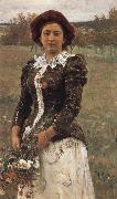 Ilya Repin Autumn Bouquet Portrait of Vera Repina,the Artist-s Daughter oil painting